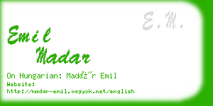 emil madar business card